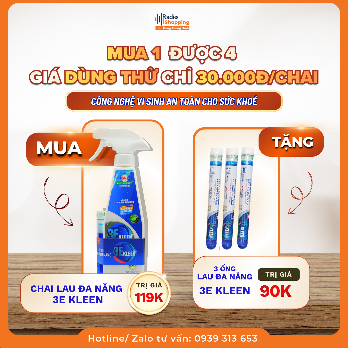 🎁 Chương trình khuyến mãi khi mua sản phẩm 3E Kleen
